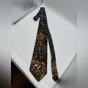 Vintage Tango By Max Raab Silk Hunting Scene Tie Necktie Americana Series Hunter